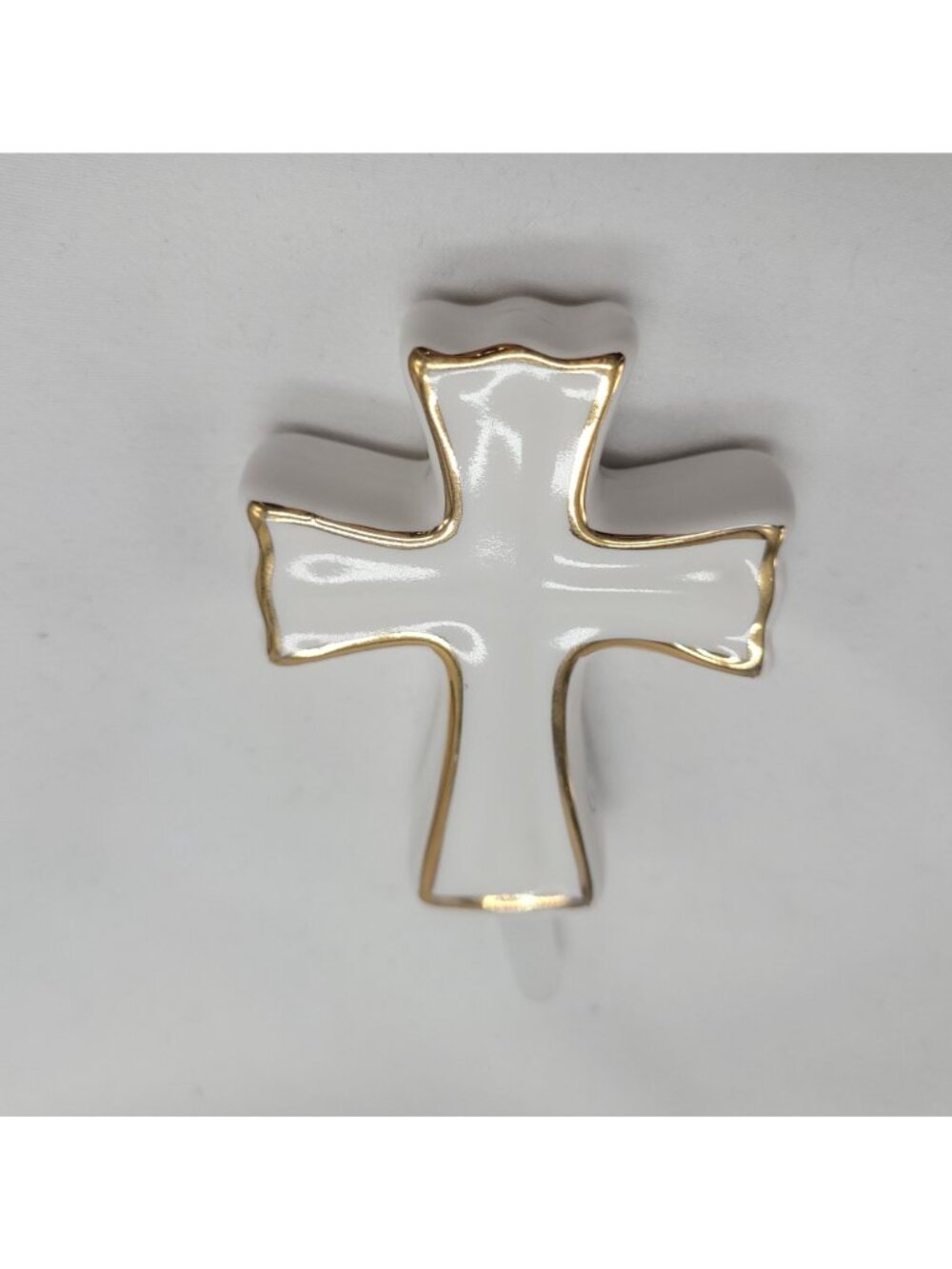 Nora Fleming White Cross Mini A176 Gold Trim Ceramic Religious Ornament 2.25" x - Picture 5 of 6